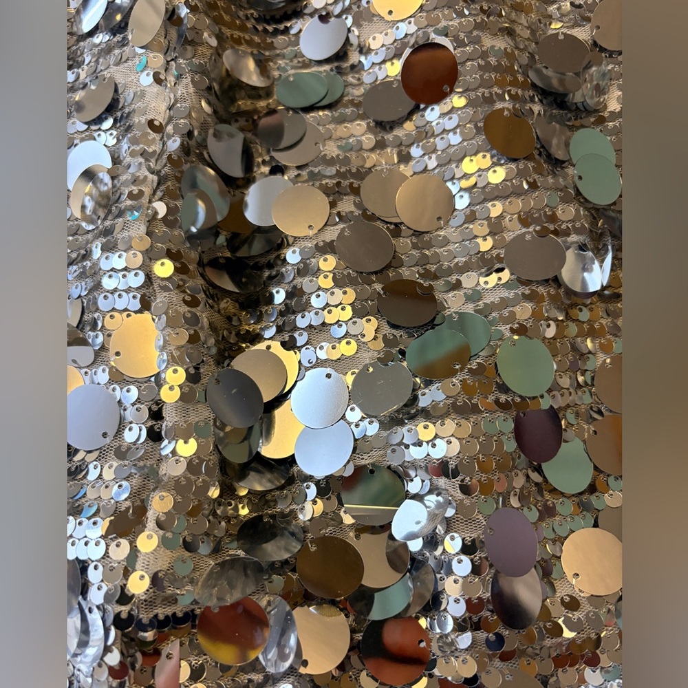 Finesse Gold Silver Sequin Disco Mini Skirt Festival Party - Picture 2 of 6
